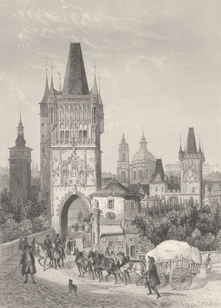 CZECH REPUBLIC. Prague c1856 old antique vintage print picture